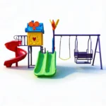 Butterfly Themed Kids Playground Set with Spiral Slide & Swings