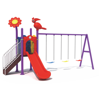 3 Swing and 1 Slide Bug Set for Kids Outdoor Play