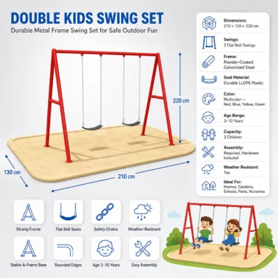 Double Outdoor Kids Swing Set – Buy in KSA with Free Riyadh Delivery