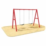 double outdoor kids swing set metal frame