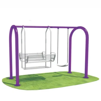 Double Trouble Garden Playground Bench Swing & Standard Swing Metal Playset: Premium Kids Swing Set for Saudi Arabia