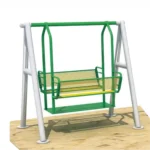 compact outdoor kids swing with bench seat
