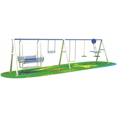 Outdoor Playground- double sided cradle with hanging bar, single plastic swing, a regular swing in bigger size | Multi-Activity Outdoor Swing Set KSA