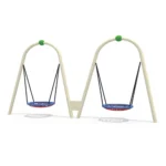 dual arched outdoor kids nest swing set