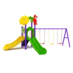 Fun Garden Kids Playset Including Twin and Long Slide with Swing Set