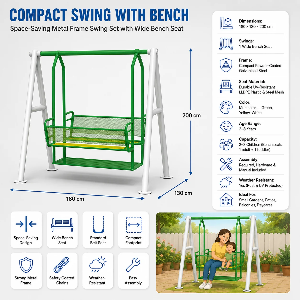 IMG_2425 Kids Playground Set Double Metal Swing – Buy Outdoor Swing for Sale in KSA