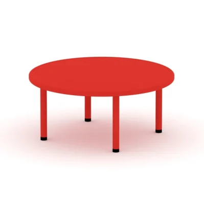 Kids Red Round Plastic Activity Table | 6-8 Seater Classroom & Playroom Furniture (110cm)
