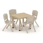 Kids Square Table with 4 Chairs – Red