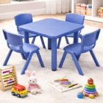 Kids Square Table with 4 Chairs – Red