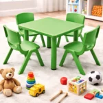 Kids Square Table with 4 Chairs – Red