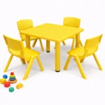Kids Square Table with 4 Chairs – Red