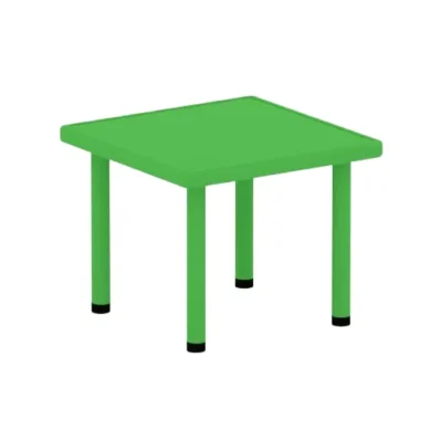 Kids Green Plastic Square Activity Table for 4 | Durable Classroom & Play Table (60x60cm)
