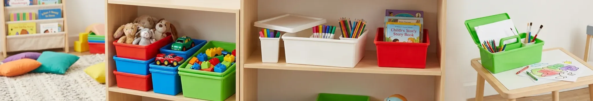 Multicolor Plastic Storage Boxes for Kids – Large & Small Toy Storage Units