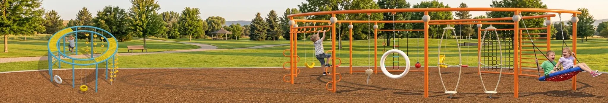 Climbing & swing sets for kids. 3D cube climbers, nest swings & rope nets combined