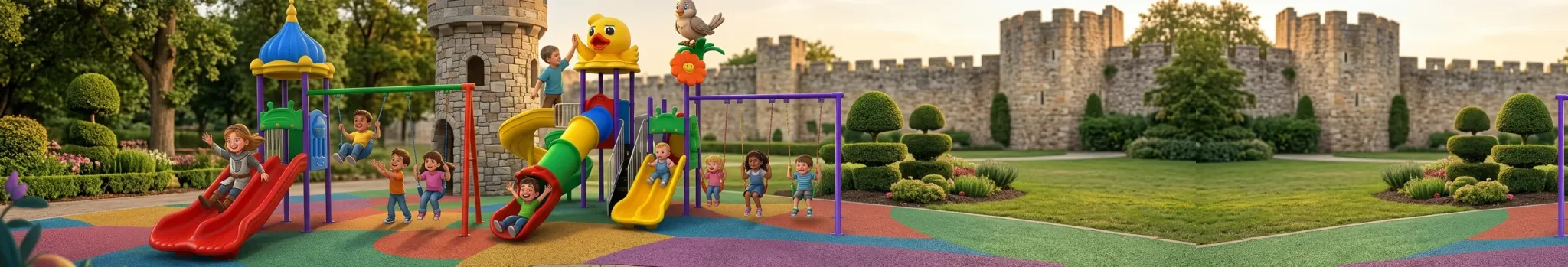 Kids Themed Slides & Swings with Castle, Duck & Bird Designs in Saudi Arabia