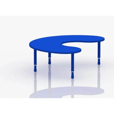 Wooden Crescent Kids Activity Table - 180 × 120 cm - Adjustable Height