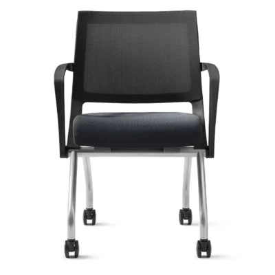 Bestuhl U15 stacking office chair in charcoal, front view