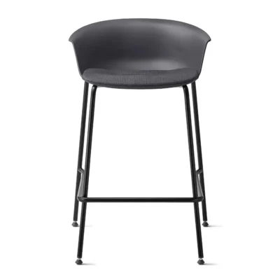 Bestuhl padded bar stool chair in dark gray, front view
