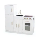 Classic Wooden Play Kitchen with Working Light – 99×100cm