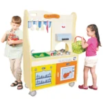 Kids Kitchen Station 125cm with Storage Shelves