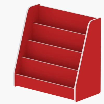 Kids Book Display Shelf with 4 Slanted Tiers for Nurseries and Reading Corners