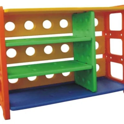 Colourful Plastic Three Tier Storage Rack for Play Areas