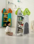 Tall Plastic Book Shelf Unit for Kids Reading Corners