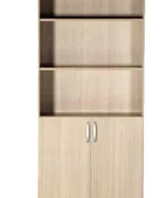 File Storage Cabinet with Open Shelving and Lower Doors