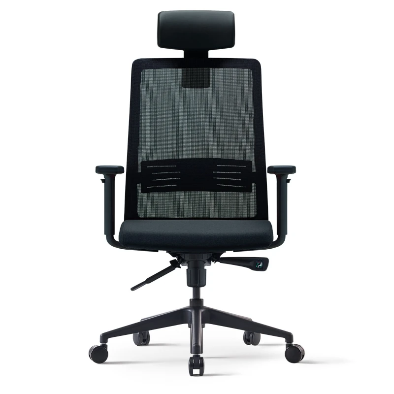 S40B110L_BK_BK_01_Black كرسي Bestuhl S-40 مكتبي مريح بظهر مرتفع مع دعامة قطنية قابلة للتعديل وآلية إمالة متزامنة في السعودية