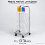 Mobile Artwork Drying Rack for Classroom Art Sessions