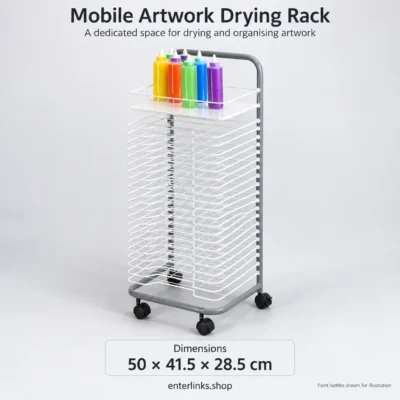 Mobile Artwork Drying Rack for Classroom Art Sessions