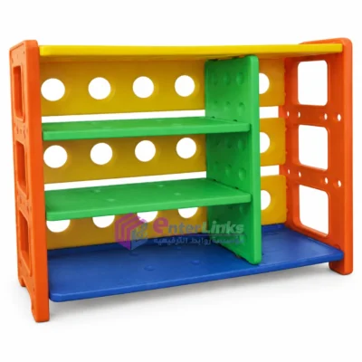 Colourful Plastic Three Tier Storage Rack for Play Areas