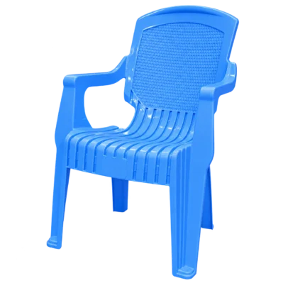 Plastic Armchair with Woven-Look Backrest