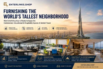 كيف تستعد Enterlinks.shop لتجهيز المساحات التجارية والتعليمية والضيافة في برج جدة