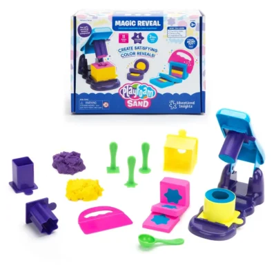 طقم رمل Playfoam لكشف الألوان مع مكبس وقوالب