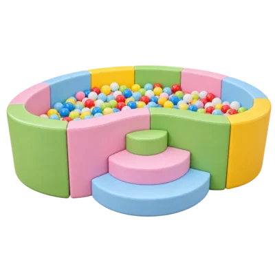 Oval Soft Play Ball Pit with Three-Step Entry