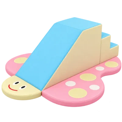 Pastel Butterfly Soft Play Climber with Blue Ramp