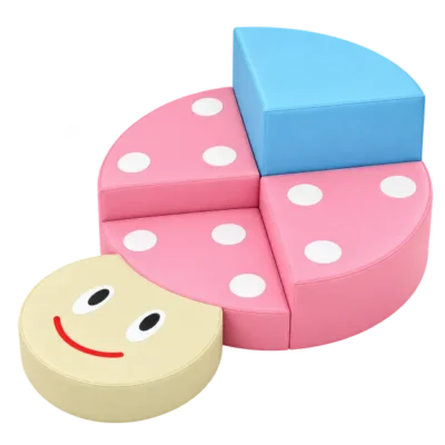 Pastel Ladybug Soft Play Climber with Blue Platform