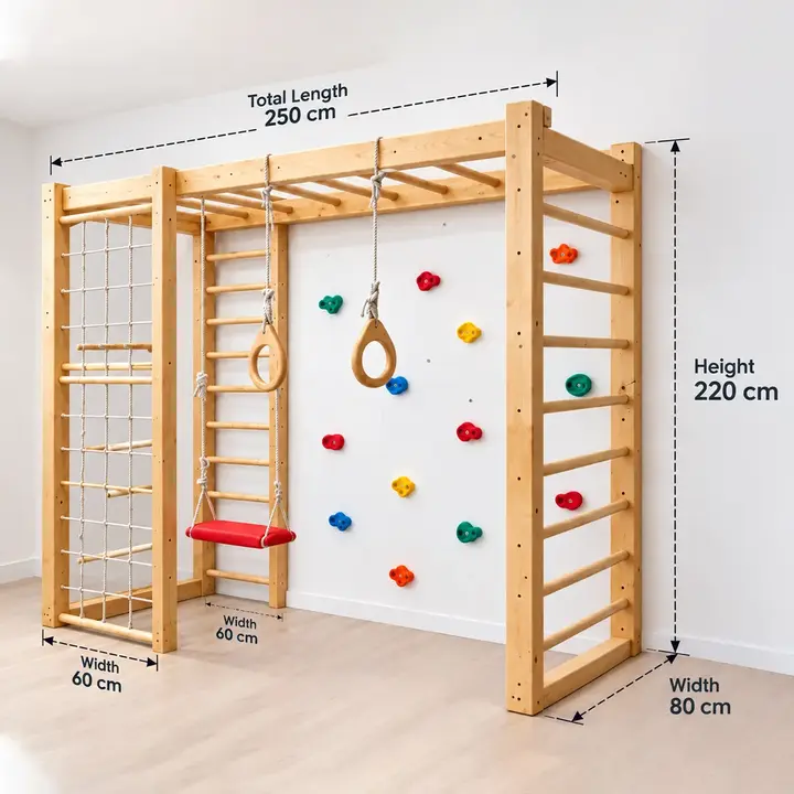 Modern Wooden Kids’ Climbing Gym measurement