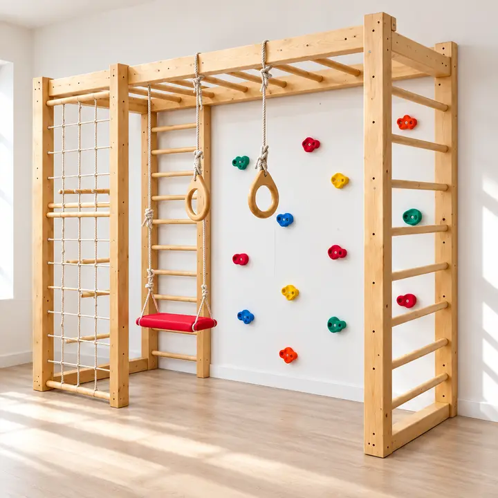 Modern Wooden Kids’ Climbing Gym
