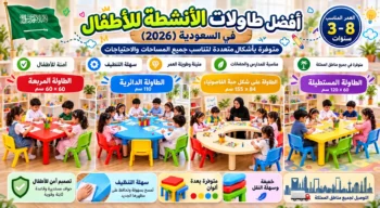 أفضل طاولات الأنشطة للأطفال في السعودية 2026: مقارنة بين الطاولات الدائرية والمربعة والهلالية والمستطيلة