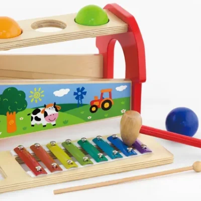 Wooden Pounding Bench & Xylophone